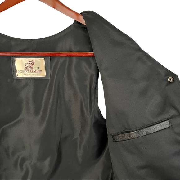 HARLEY DAVIDSON embroidered leather moto vest - Picture 5 of 9